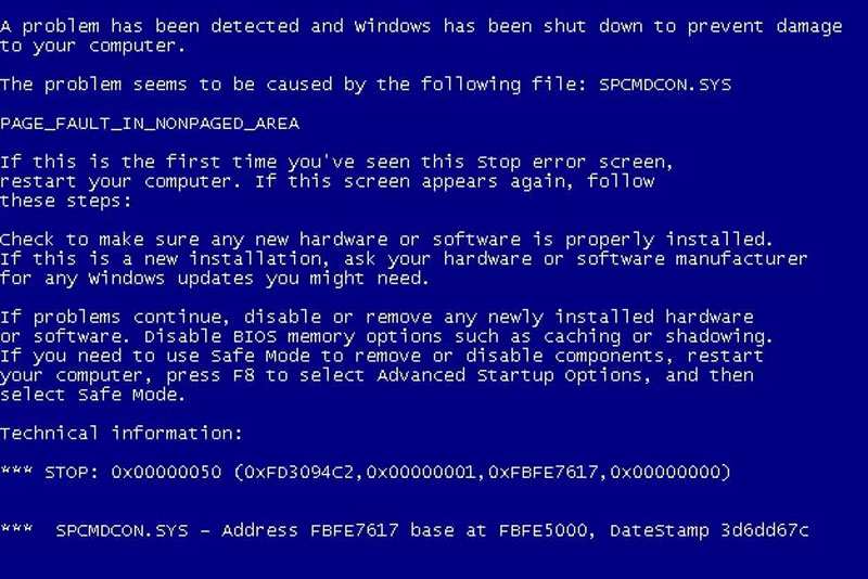 laptop blue screen of death